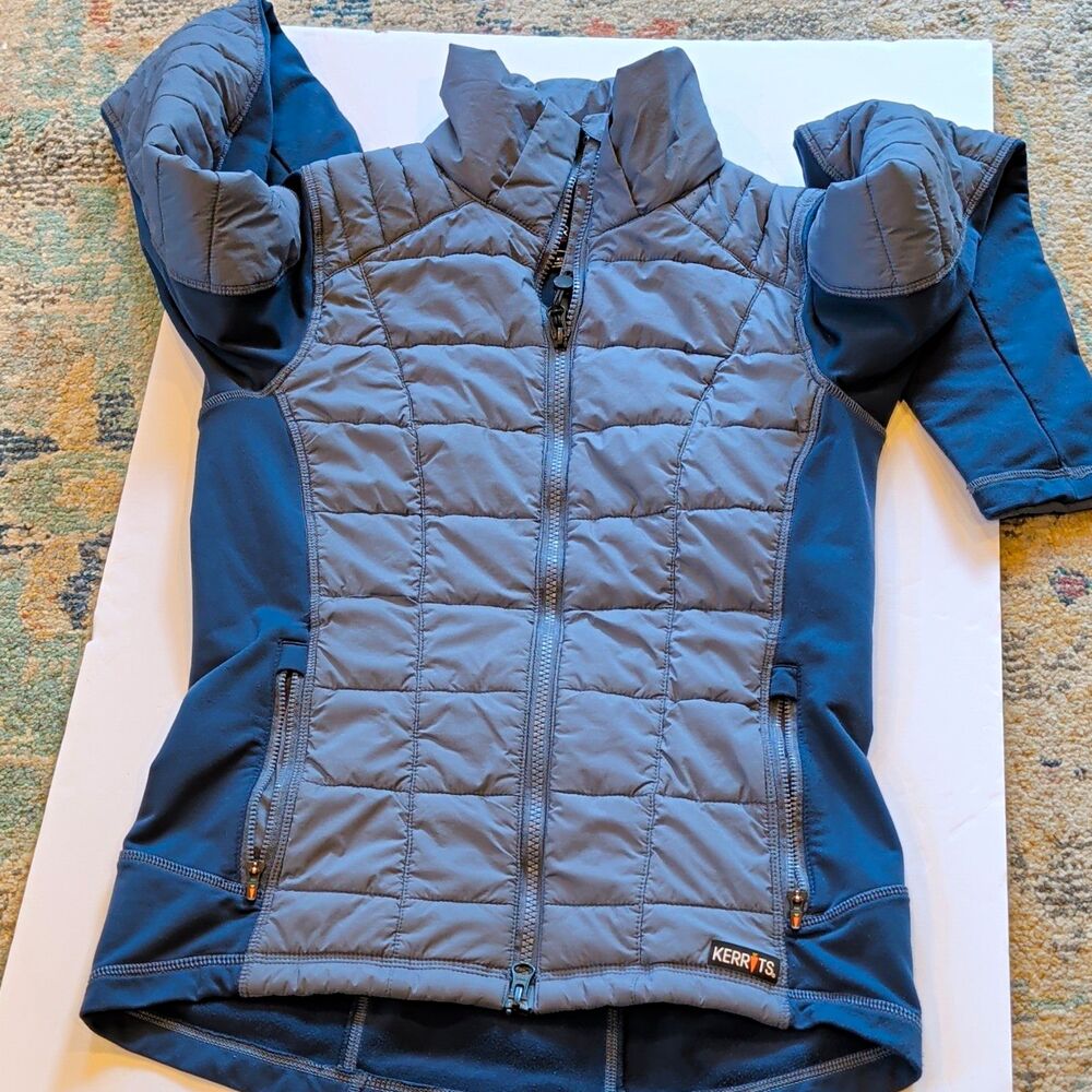 Kerrits Quilted Hybrid Riding Jacket - Grey/Navy Blue - Women's Size XS (EUC)